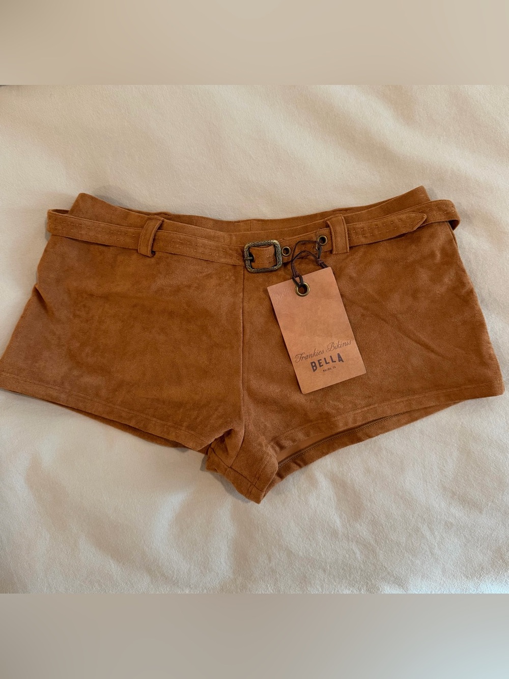 Bella Hadid x Frankie’s Bikini collab swim suede short